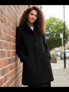 Quince Wool Cashmere Cocoon Coat/ Black /XS